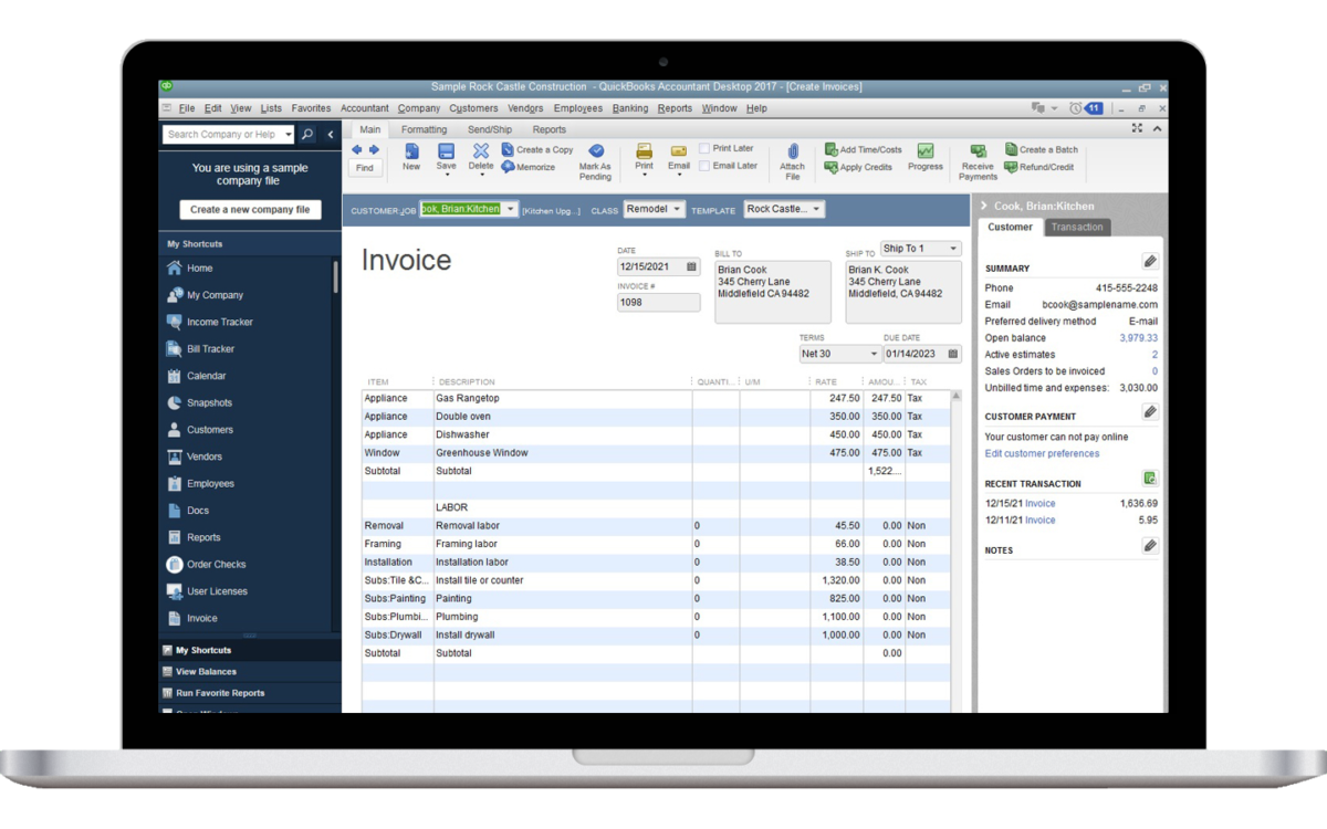 quickbooks on laptop Century Business Solutions