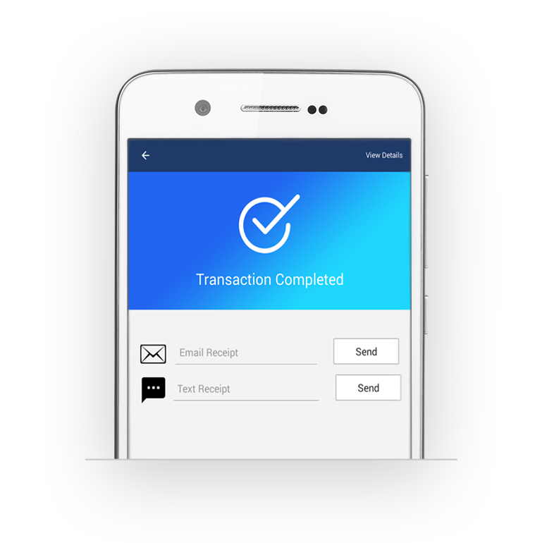 ebizcharge mobile on white android – transaction completed – half image