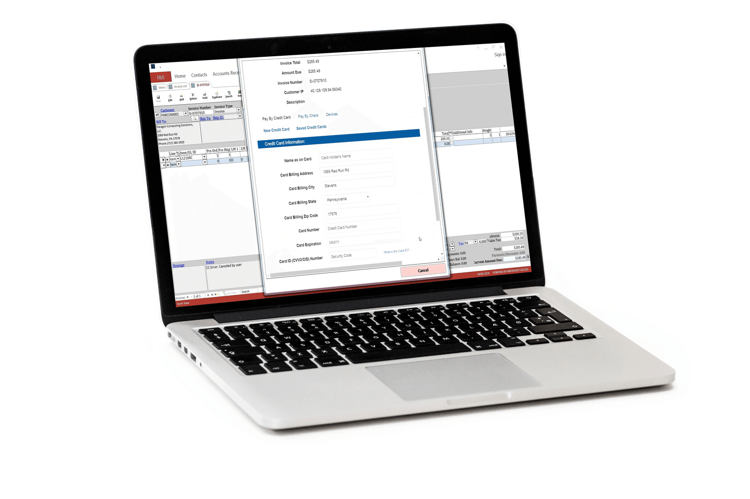 paradigm on laptop